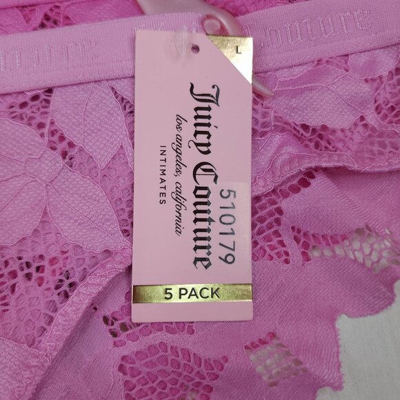 Juicy Couture Intimates Lace Cheeky Panties Large 5 Pack Nylon/Spandex - Picture 4 of 13